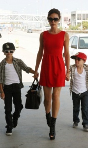 2010 Victoria and her boys at LAX airport