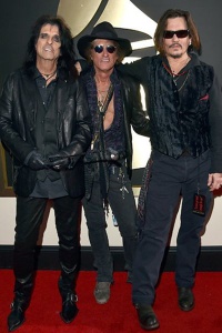 Alice Cooper, Joe Perry and Johnny Depp